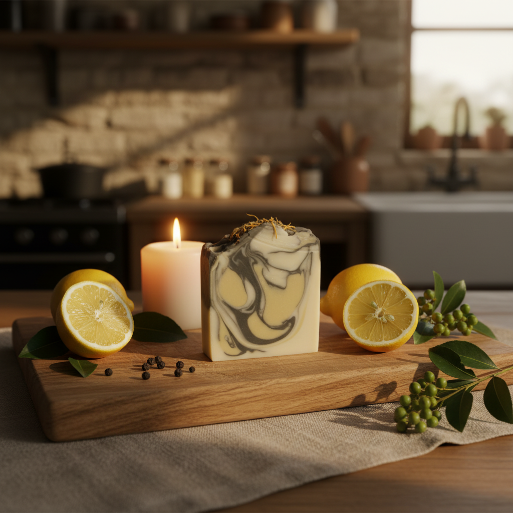 Lemon, Black Pepper & Litsea Soap - Moody Kitchen