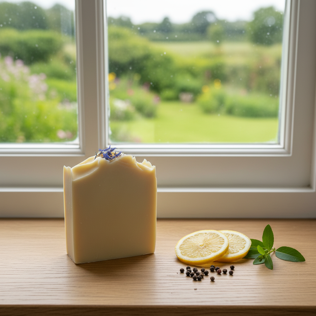 Lemon, Black Pepper & Litsea Soap - Oak Windowsill