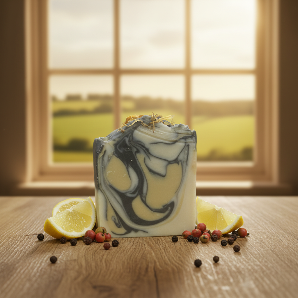 Lemon, Black Pepper & Litsea Soap - Rustic Kitchen